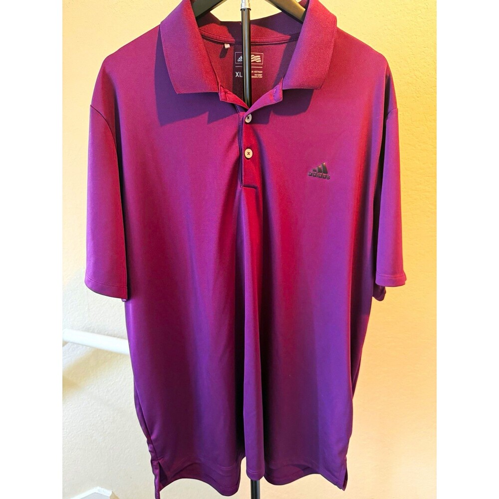 Adidas Golf Polo Mens XL Burgundy Maroon Performance Short Sleeve Shirt